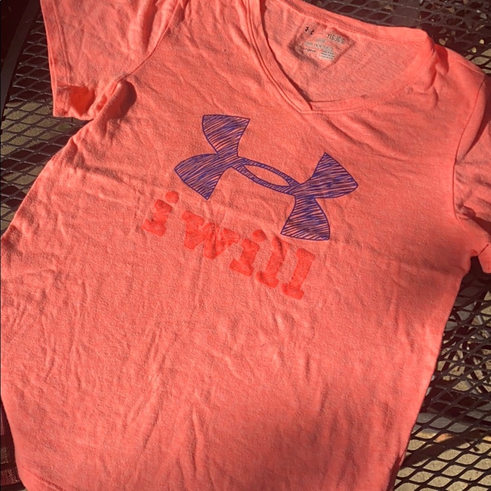 Youth large girls  under armor V-neck T-shirt
